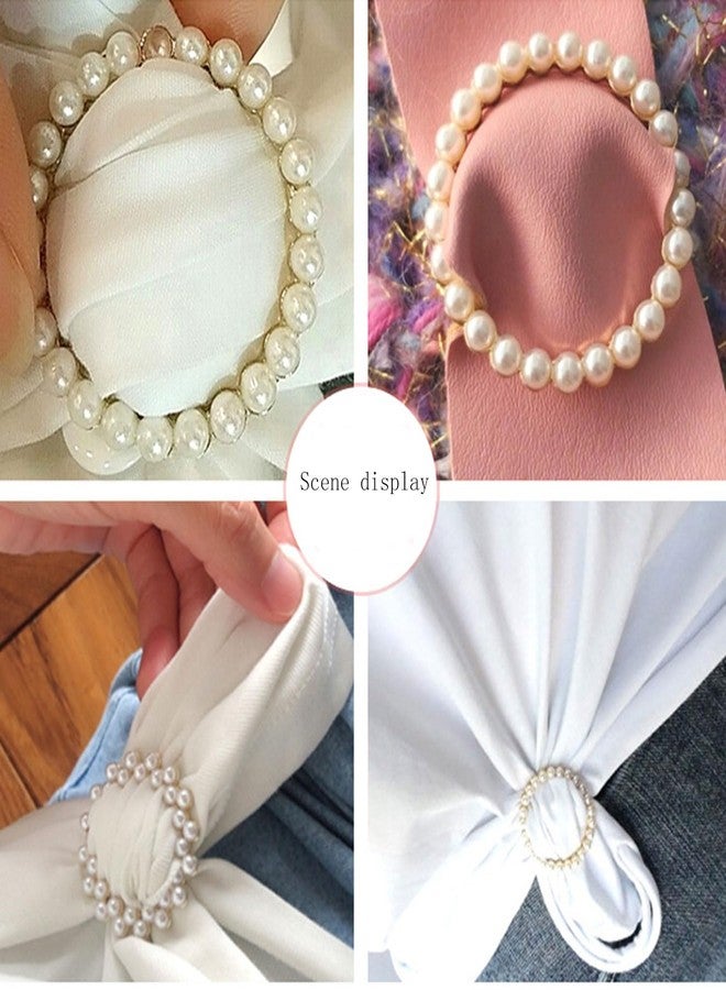 Decixde 4PCS Scarf Ring Clip Shirt Clip T-Shirt Ties Clips Clothes Corner Knotted Button for Women (Gold) - Image 4